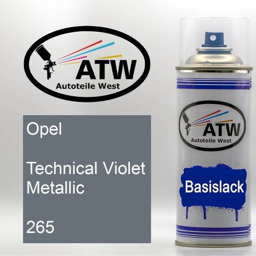 Opel, Technical Violet Metallic, 265: 400ml Sprühdose, von ATW Autoteile West.